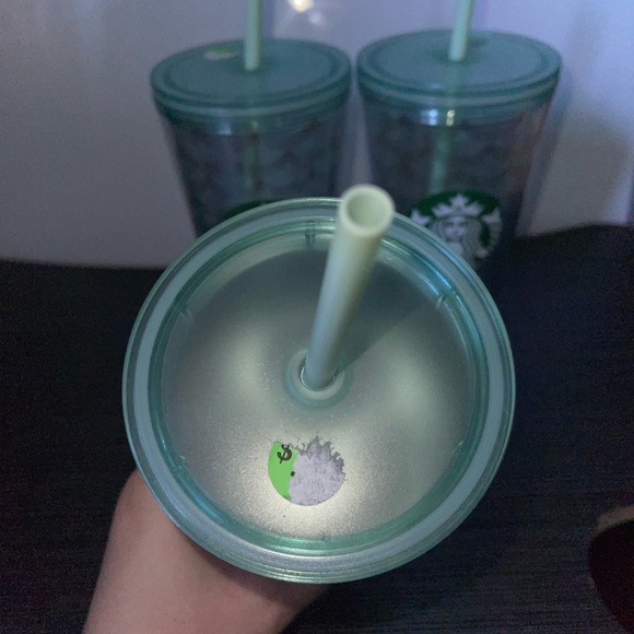 New!!! Starbucks Iridescent mermaid scale clear acrylic tumblers, 3 cups - Picture 2 of 16